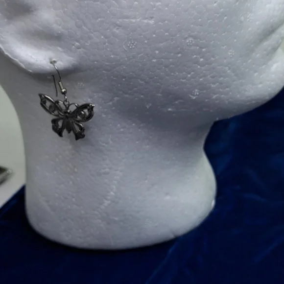 Butterfly ๐ฆ Sterling Silver Dangle Hook Style Earrings - Picture 12 of 15
